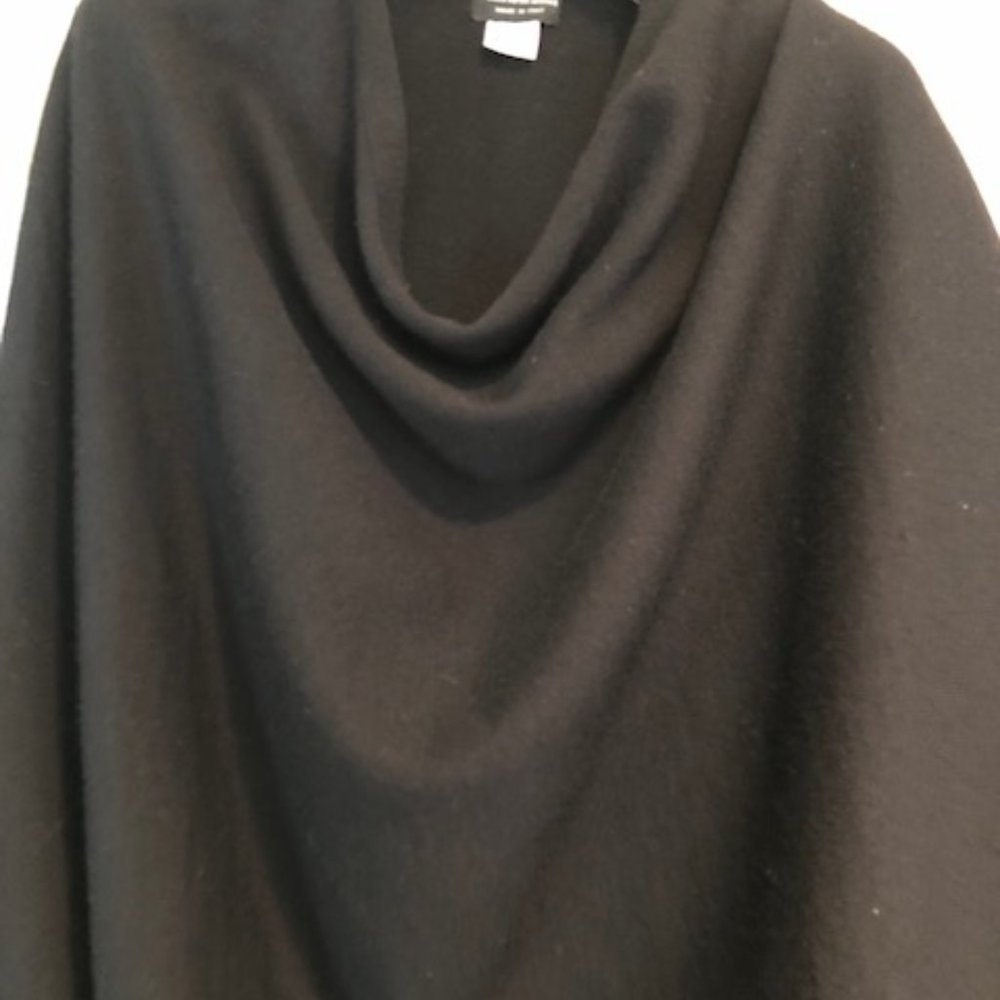 Black Shawl or Cape, Wool that drapes beautifully!
